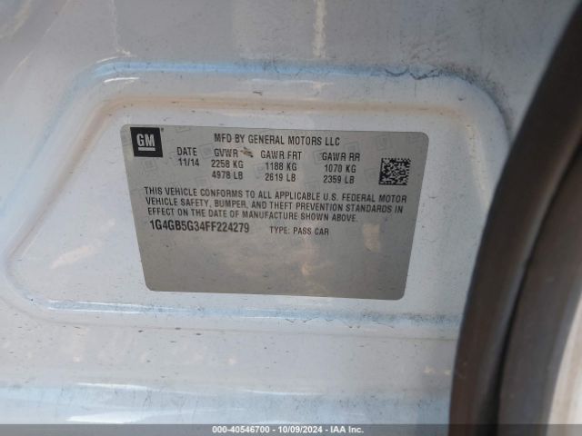 1G4GB5G34FF224279 Buick Lacrosse Leather