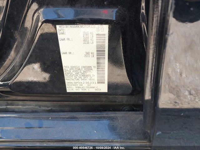 Nissan Altima 2.5 Sl 2014 1N4AL3AP5EN236331 Image 9