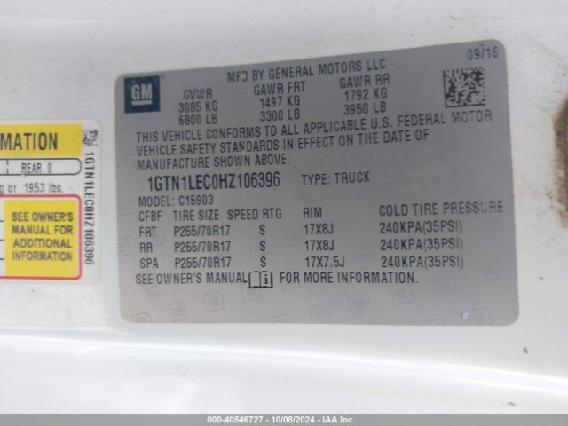 1GTN1LEC0HZ106396 GMC SIERRA 1500