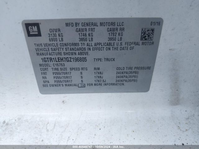 1GTR1LEH7GZ196805 GMC SIERRA 1500