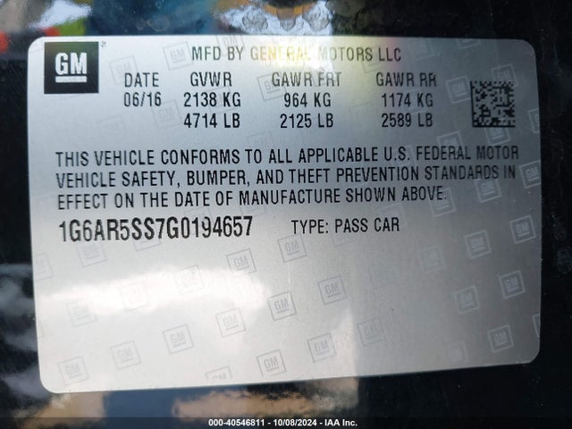 Cadillac Cts Luxury Collection 2016 1G6AR5SS7G0194657 Image 9