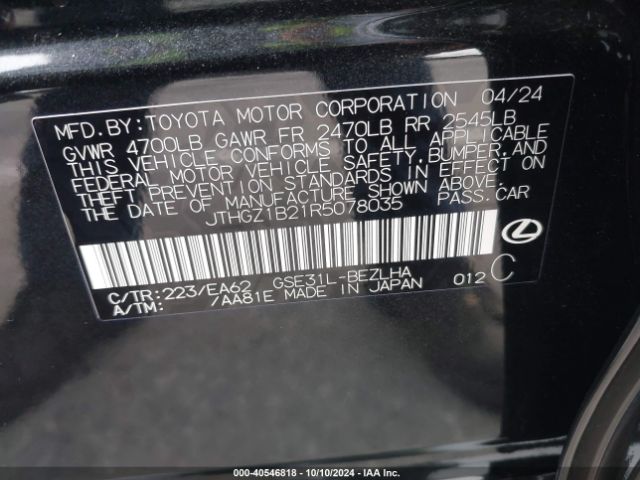 JTHGZ1B21R5078035 Lexus Is 350 F Sport