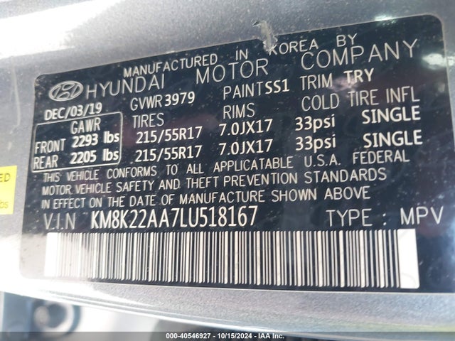 Hyundai Kona Sel 2020 KM8K22AA7LU518167 Image 9