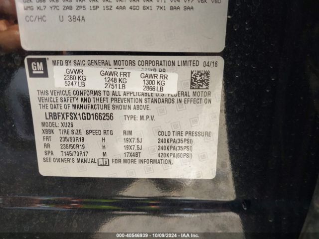 LRBFXFSX1GD166256 Buick Envision Premium Ii