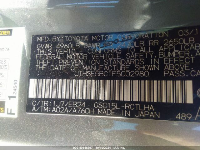 JTHSE5BC1F5002980 Lexus RC 350