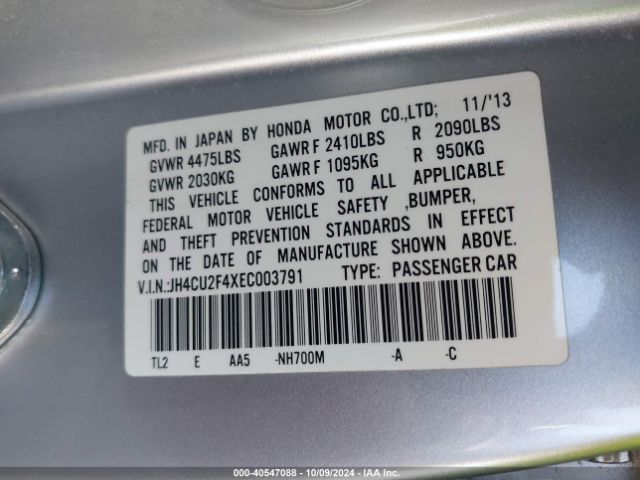 JH4CU2F4XEC003791 Acura Tsx 2.4