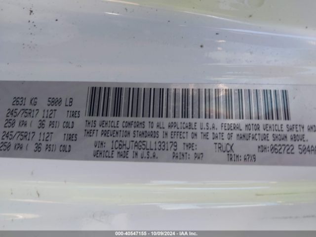 1C6HJTAG5LL133179 Jeep Gladiator Sport S 4x4