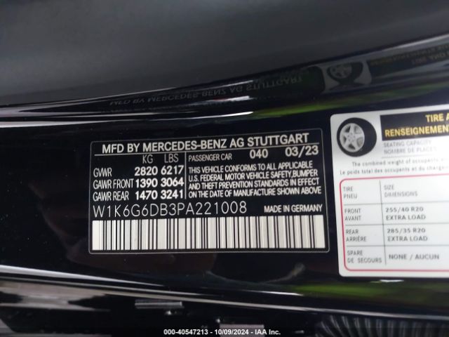 W1K6G6DB3PA221008 Mercedes-Benz S 500 4matic