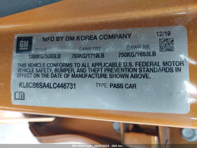KL8CB6SA4LC446731 Chevrolet Spark Fwd Ls Automatic