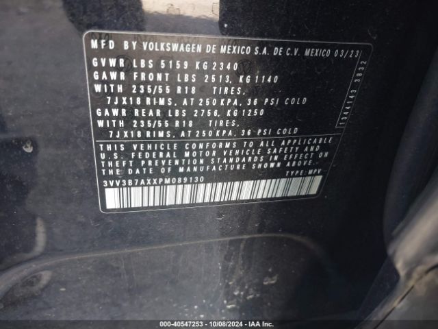 3VV3B7AXXPM089130 Volkswagen Tiguan 2.0t Se