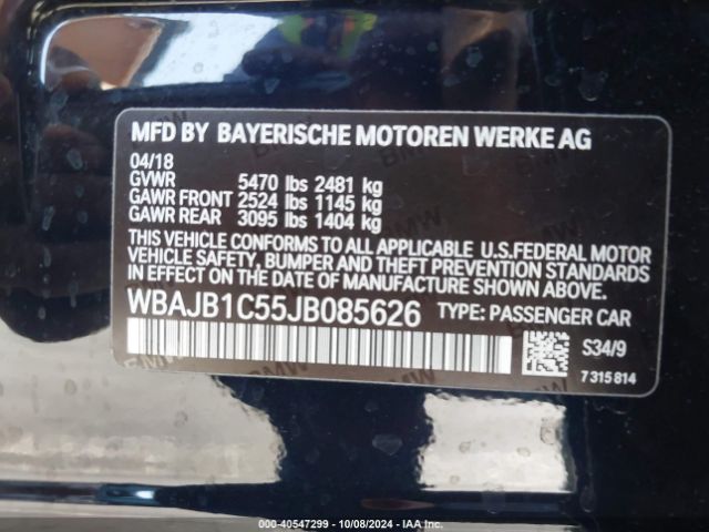 WBAJB1C55JB085626 BMW 530e Xdrive Iperformance