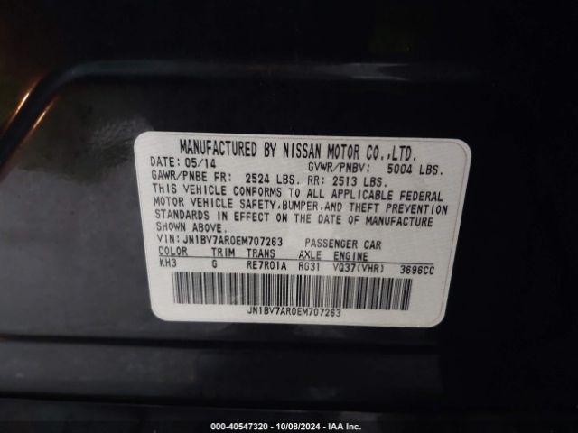 JN1BV7AR0EM707263 Infiniti Q50 Premium