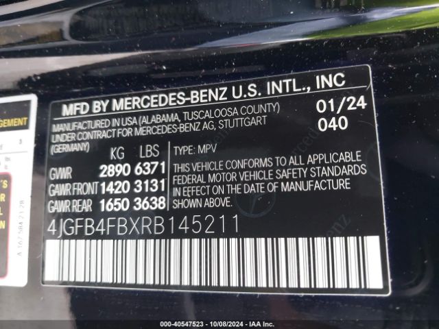 4JGFB4FBXRB145211 Mercedes-Benz Gle 350 4matic