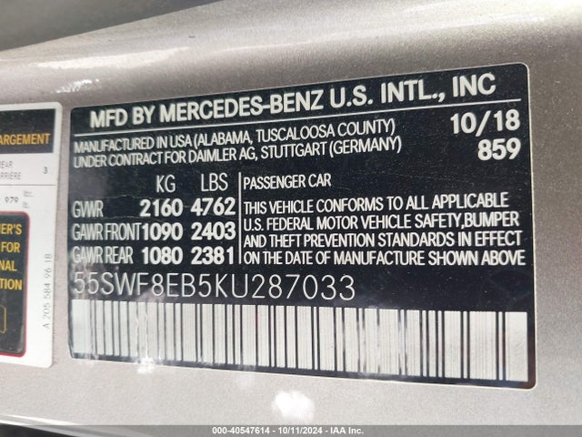 55SWF8EB5KU287033 Mercedes-Benz C 300 4matic