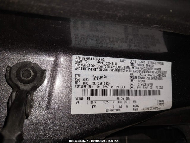 Ford FOCUS SE 2014 1FADP3K21EL420438 Image 9