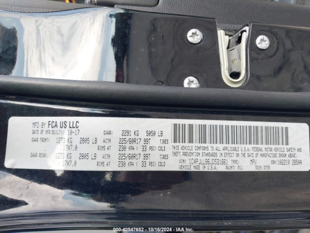 1C4PJLLB6JD531661 Jeep Cherokee Latitude Plus Fwd