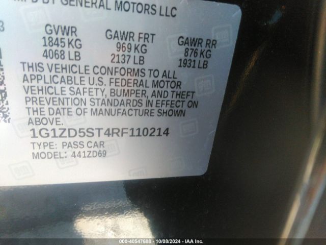 1G1ZD5ST4RF110214 Chevrolet Malibu Fwd 1lt