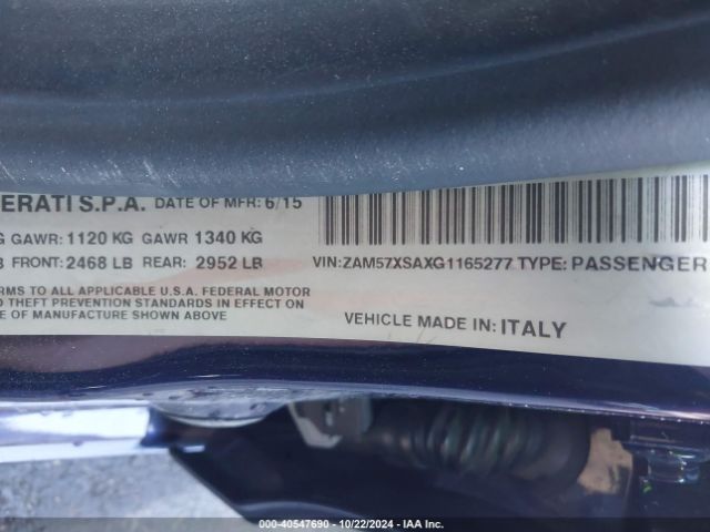 ZAM57XSAXG1165277 Maserati Ghibli