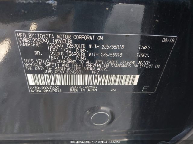 JTMDJREVXJD242831 Toyota Rav4 Hybrid Limited