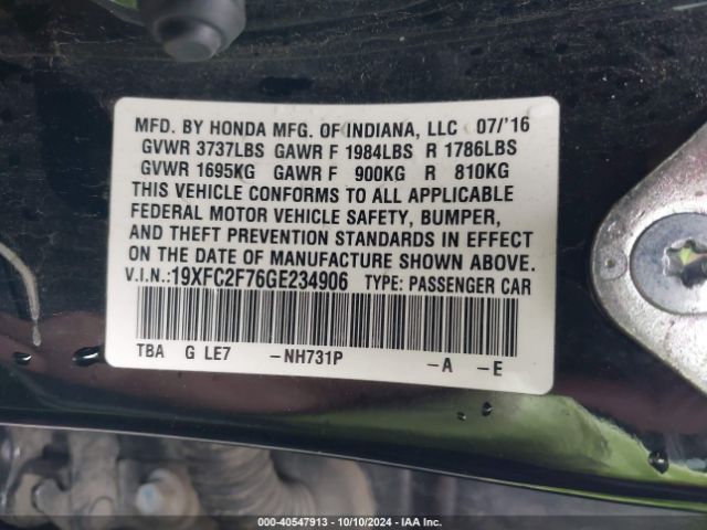 19XFC2F76GE234906 Honda CIVIC EX