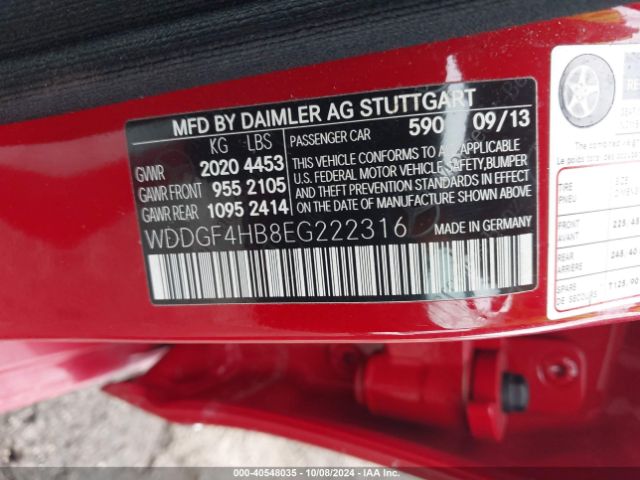 WDDGF4HB8EG222316 Mercedes-Benz C 250 Luxury/sport