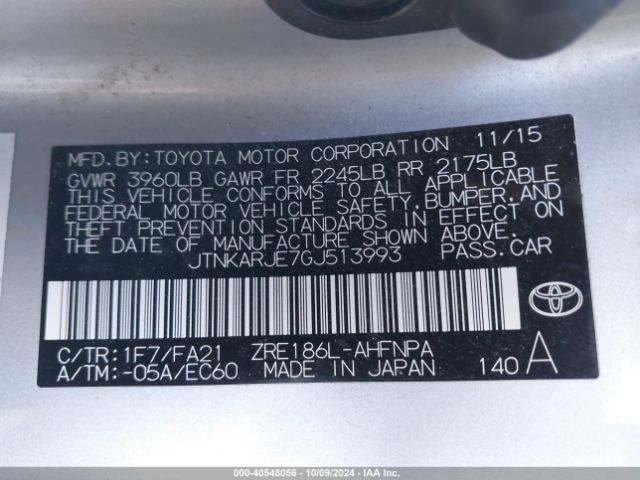 JTNKARJE7GJ513993 Scion IM