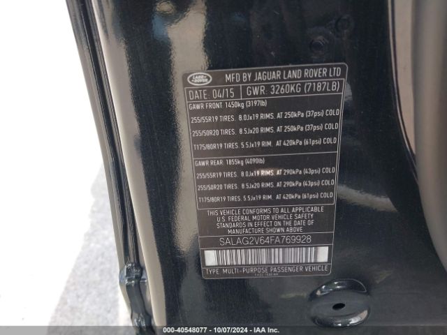 SALAG2V64FA769928 Land Rover LR4