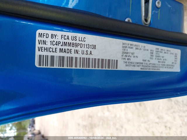 1C4PJMMB9PD113138 Jeep Cherokee Altitude Lux 4x4