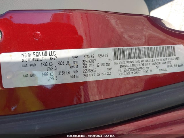 Dodge Grand Caravan Sxt 2017 2C4RDGCG7HR829842 Image 9