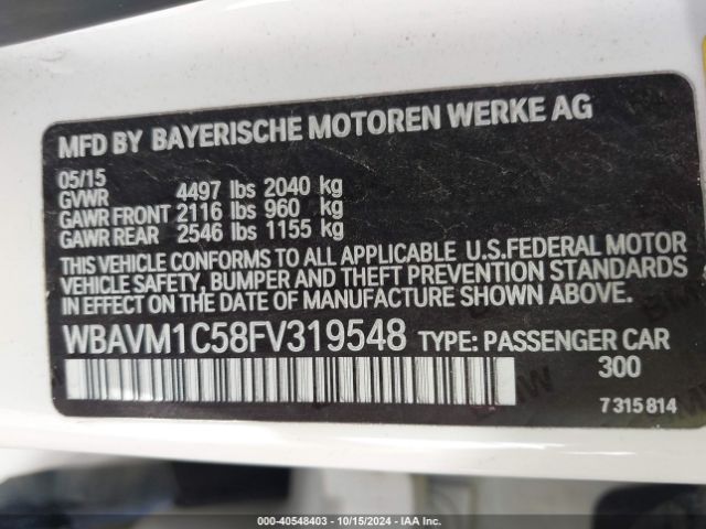 WBAVM1C58FV319548 BMW X1 Sdrive28i