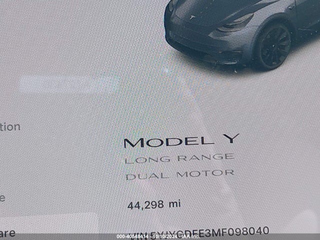 5YJYGDEE3MF098040 Tesla Model Y Long Range Dual Motor All-wheel Drive