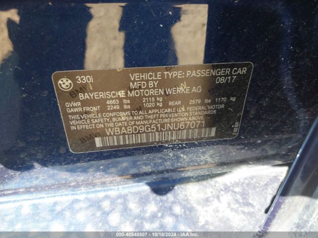 WBA8D9G51JNU67071 BMW 330i Xdrive