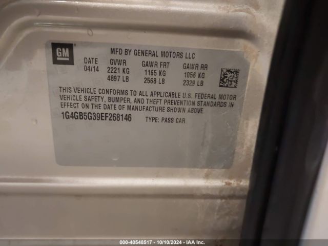 1G4GB5G39EF268146 Buick Lacrosse Leather Group