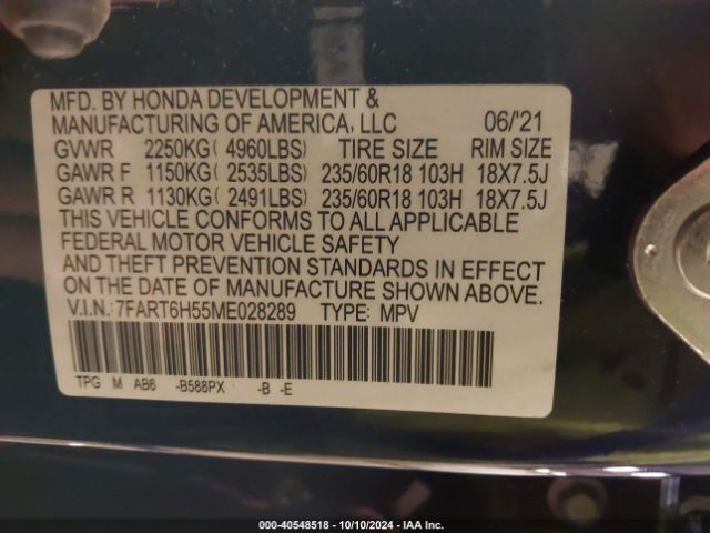 7FART6H55ME028289 Honda Cr-v Hybrid Ex