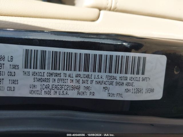 1C4RJEAG3FC219040 Jeep Grand Cherokee Laredo
