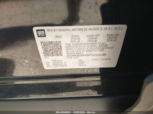 3GNKBDR46PS219135 Chevrolet Blazer Fwd 3lt