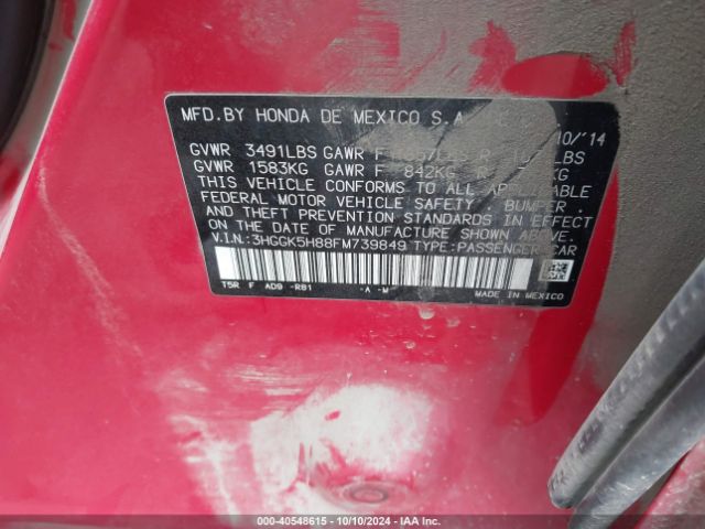 3HGGK5H88FM739849 Honda Fit Ex/ex-l