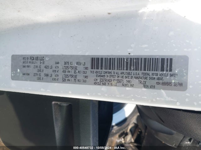 3C6TRVNG0JE155671 RAM Promaster 1500 Low Roof 118 Wb