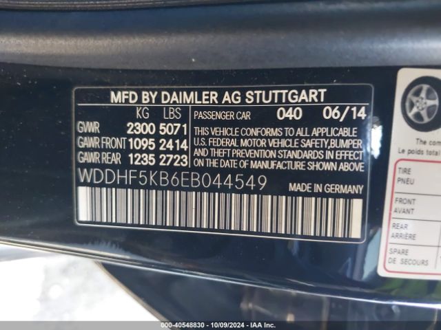 WDDHF5KB6EB044549 Mercedes-Benz E 350