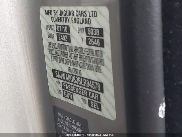 2011 JAGUAR XF SAJWA0GB3BLR94578 Photo 8