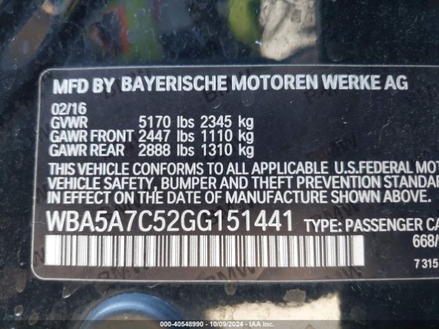 WBA5A7C52GG151441 BMW 528i Xdrive