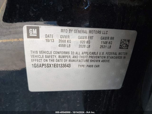 1G6AP5SX1E0133643 Cadillac Cts Standard