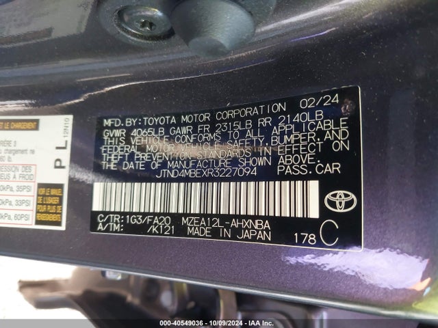 Toyota COROLLA SE 2024 JTND4MBEXR3227094 Image 9