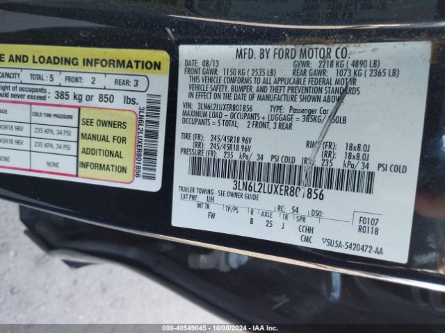 3LN6L2LUXER801856 Lincoln MKZ HYBRID