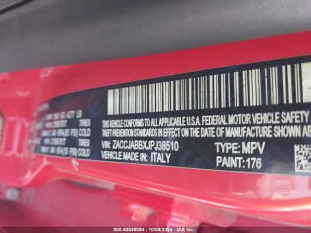 ZACCJABBXJPJ38510 Jeep Renegade Latitude Fwd