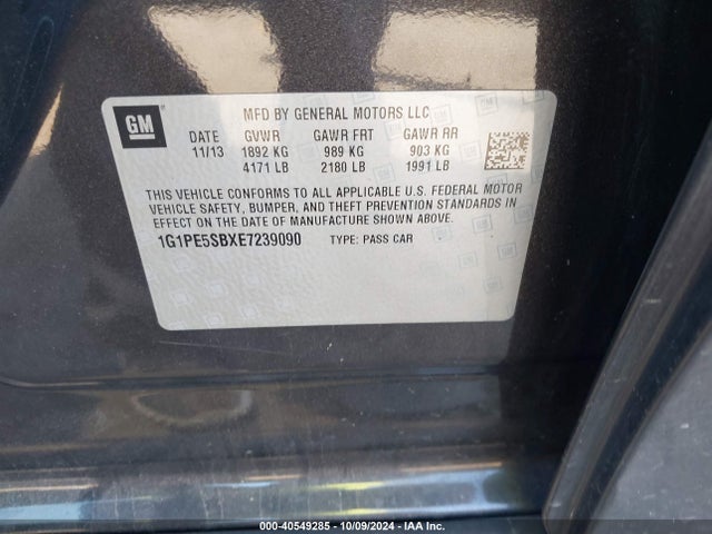 Chevrolet Cruze 2lt Auto 2014 1G1PE5SBXE7239090 Image 9