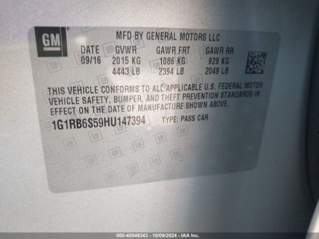 1G1RB6S59HU147394 Chevrolet Volt Premier