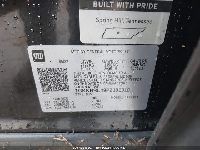 GMC Acadia Awd Sle 2023 1GKKNRL49PZ101318 Image 9