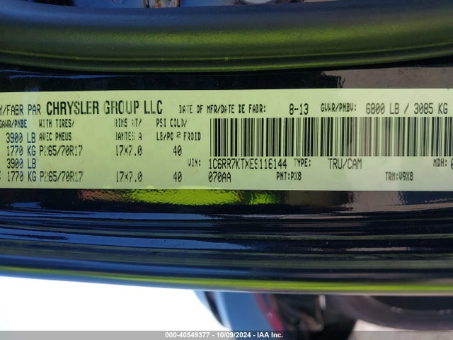 RAM 1500 St 2014 1C6RR7KTXES116144 Image 9
