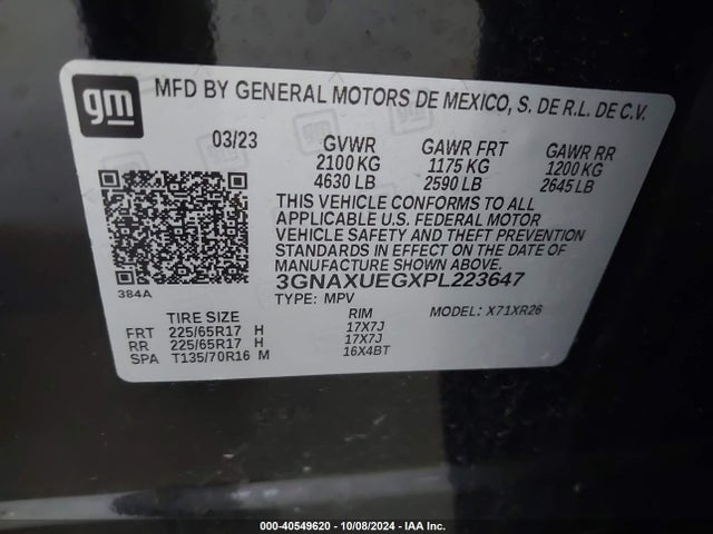 Chevrolet Equinox Awd Lt 2023 3GNAXUEGXPL223647 Image 9